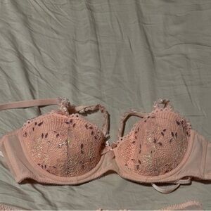 Savage x Fenty | Pink Iridescent Caged Bra | 34B